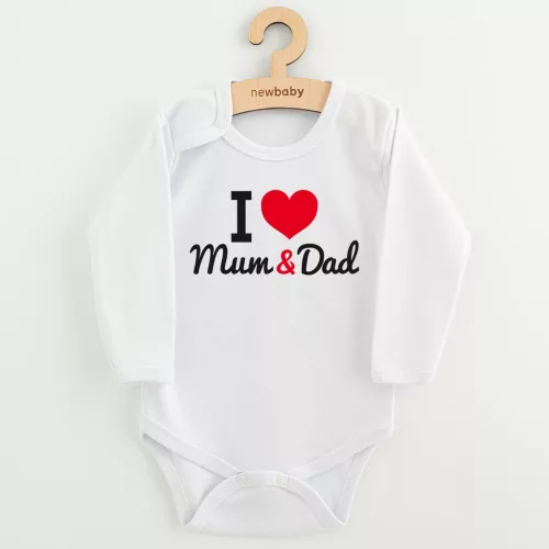 Body nyomott mintával New Baby I Love Mum and Dad