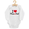 Body nyomott mintával New Baby I Love Mum and Dad