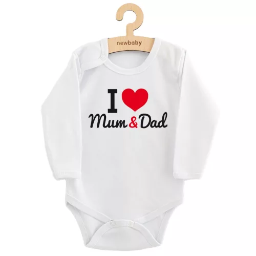 Body nyomott mintával New Baby I Love Mum and Dad