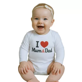 Body nyomott mintával New Baby I Love Mum and Dad