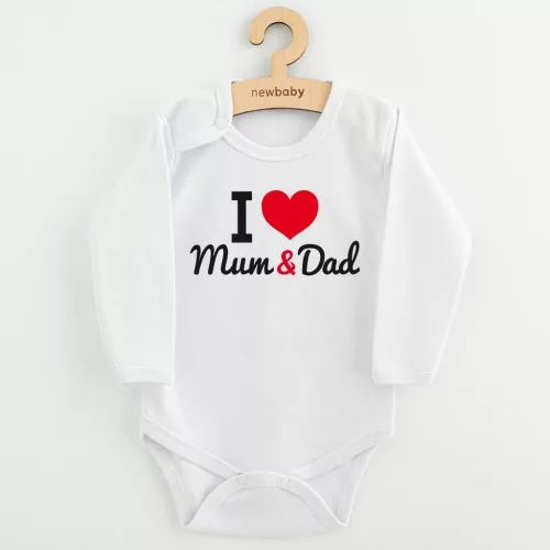 Body nyomott mintával New Baby I Love Mum and Dad