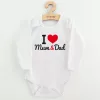 Body nyomott mintával New Baby I Love Mum and Dad