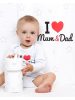 Body nyomott mintával New Baby I Love Mum and Dad