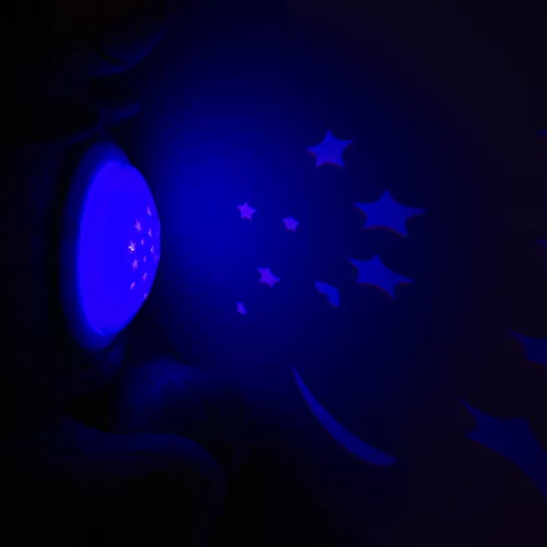 Plüss szundibarát maci projektorral Baby Mix kék