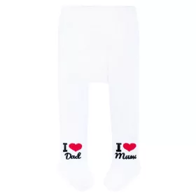 Pamut harisnyanadrág New Baby fehér I Love Mum and Dad