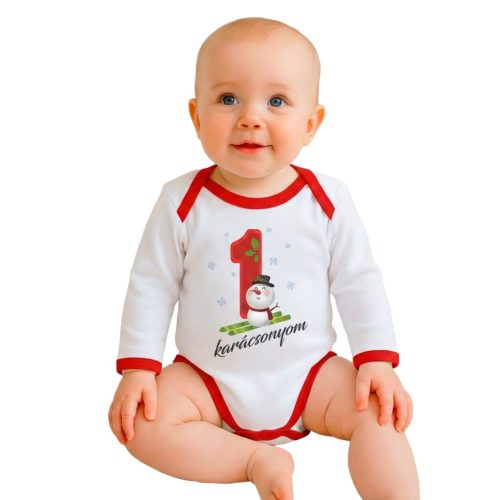 Body nyomtatott mintával New Baby Az én 1 karácsonyom