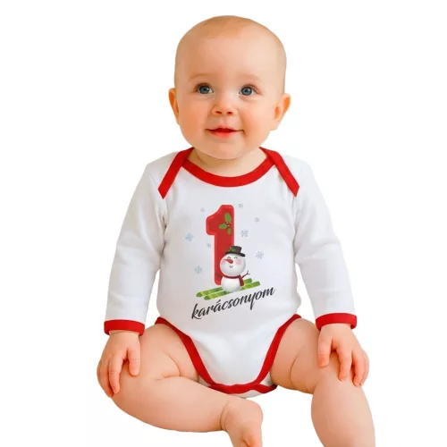 Body nyomtatott mintával New Baby Az én 1 karácsonyom