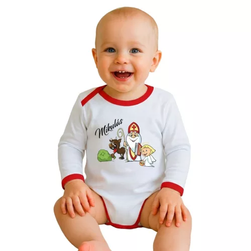 Body nyomtatott mintával New Baby Mikulás