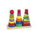 Fából készült színes piramisok gyermekeknek Viga