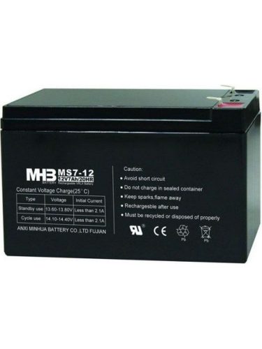 Pb akkumulátor MHB VRLA AGM 12V/7Ah (MS7-12)-faston 6,3 mm