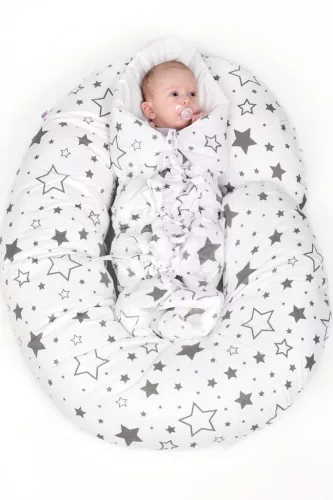 Klasszikus megkötős pólya New Baby csillagok szürke