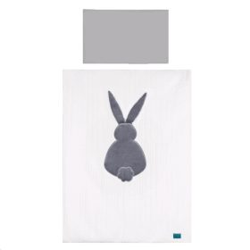   3-részes ágyneműgarnitúra Belisima Nyuszi 100/135 fehér-szürke