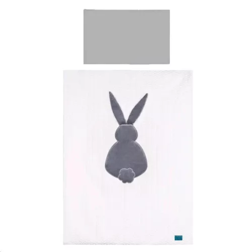 6-részes ágyneműhuzat Belisima Nyuszi 90/120 fehér-szürke