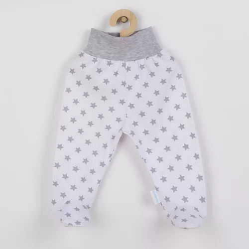 Baba lábfejes nadrág New Baby Classic II szürke csillagokkal