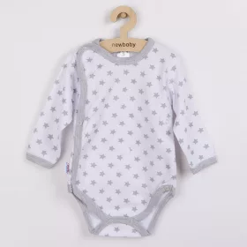   Baba body teljes hosszában patentos New Baby Classic II szürke csillagokkal