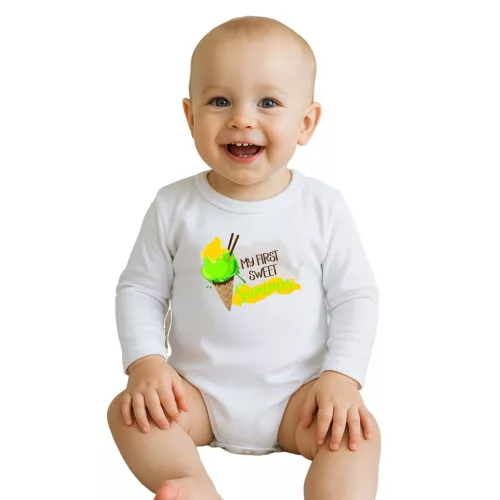 Body nyomtatással New Baby MY FIRST SWEET Summer zöld