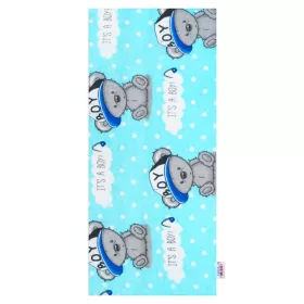 Flanel pelenka nyomtatott mintával New Baby kék BOY
