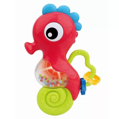 Zenélő csörgő Baby Mix tengeri ló piros