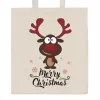 Pamut bevásárló táska természetes, nyomtatással New Baby Merry Christmas