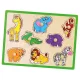 Gyerek fa puzzle fogantyúval Viga Állatkert