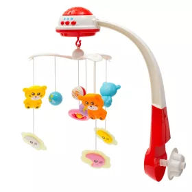   Körhinta a kiságy fölé világító vetítővel  Baby Mix piros
