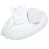 Luxus babafészek párnával és paplannal New Baby Minkyből Szívecske fehér