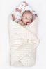 Kétoldalas pólya Minka New Baby 75x75 cm teddy szürke rózsaszín csillagokkal