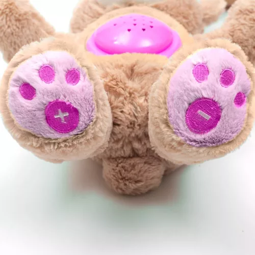 Plüss szundibarát maci projektorral Baby Mix rózsaszín