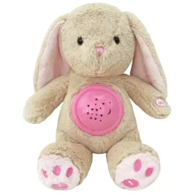 Plüss szundibarát nyuszi projektorral Baby Mix rózsaszín