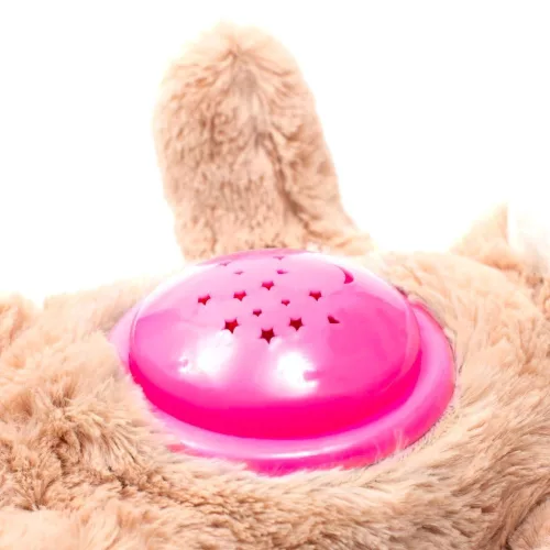 Plüss szundibarát nyuszi projektorral Baby Mix rózsaszín