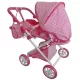 Játék babakocsi 2az1-ben Baby Mix rózsaszín virágokkal