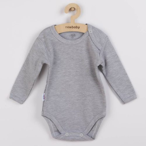 Baba hosszú ujjú body New Baby Pastel szürke melir