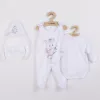 4 részes szett New Baby cica fehér-rózsaszín