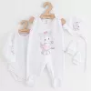 4 részes szett New Baby cica fehér-rózsaszín