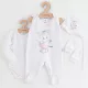 4 részes szett New Baby cica fehér-rózsaszín