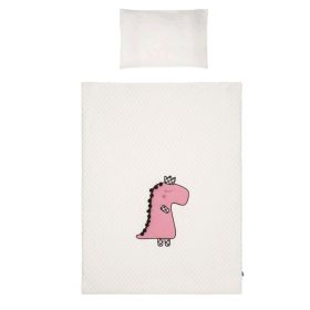   3-részes ágyneműgarnitúra Belisima Dino 3D 90/120 krémszínű-rózsaszín