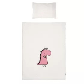   3-részes ágyneműgarnitúra Belisima Dino 3D 90/120 krémszínű-rózsaszín