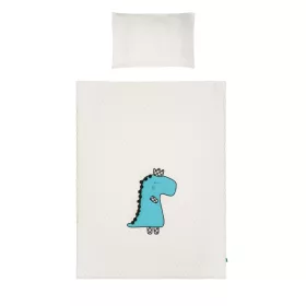   5-részes ágyneműgarnitúra Belisima Dino 3D 100/135 krémszínű-türkiz