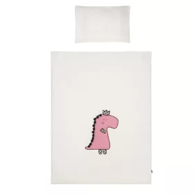   5-részes ágyneműgarnitúra Belisima Dino 3D 90/120 krémszínű-rózsaszín