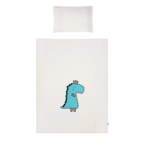 6-részes ágyneműhuzat Belisima Dino 3D 100x135 krémszínű-türkiz