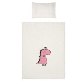   6-részes ágyneműhuzat Belisima Dino 3D 90/120 krémszínű-rózsaszín