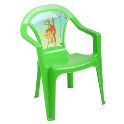 Gyerek kerti bútor- műanyag szék zöld béka