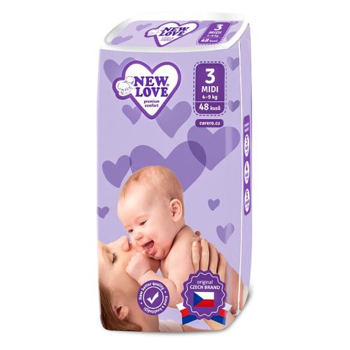 Gyermek eldobható pelenka New Love Premium comfort 3 MIDI 4-9 kg 48 db