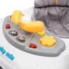 Gyerek bébikomp Baby Mix kormánykerékkel szilikon kerekek szürke