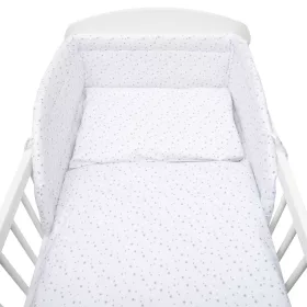   3-részes ágyneműhuzat New Baby 90/120 cm fehér szürke csillagok