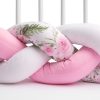 Fonott rácsvédő kiságyba Sensillo rózsaszín virágokkal