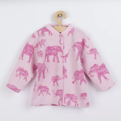 Baba kabátka Baby Service Elefánt rózsaszín