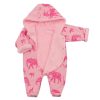 Téli baba kezeslábas kapucnival Baby Service Elefánt rózsaszín