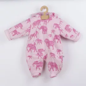   Meleg baba kezeslábas kapucnival Baby Service Elefánt rózsaszín