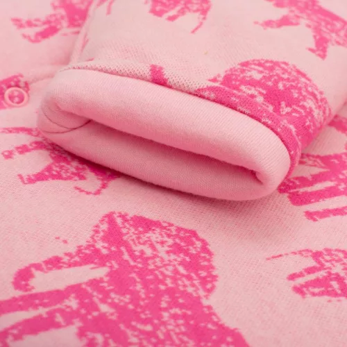 Meleg baba kezeslábas kapucnival Baby Service Elefánt rózsaszín